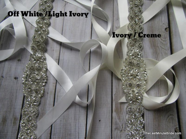 Crystal, Rhinestone & Pearl Bridal Belt Style: Miami, 17 inches, Rose - The  Last Minute Bride