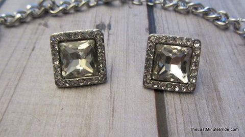 Crystal & Rhinestone Gemstone Necklace & Earrings