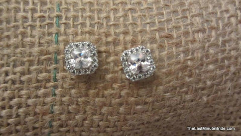 Square Cubic Zirconia Earrings