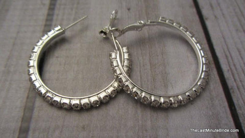 Rhinestone Hoop Earrings (more sizes)