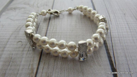 2 Strand Swarovski Crystal & Pearl with Large Accents