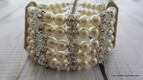Strand Swarovski Crystal Pearl Bracelet The Last Minute Bride
