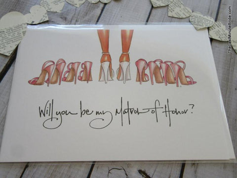 Will You Be My Matron of Honor Notecard - Single