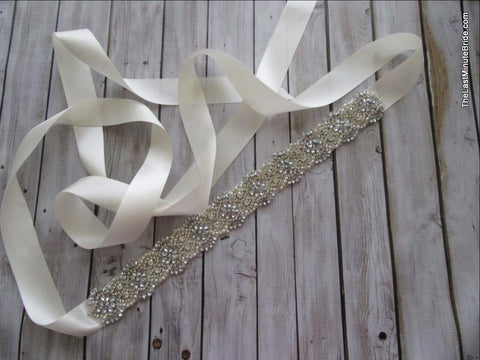 Crystal, Rhinestone & Pearl Bridal Belt Style: Miami, 33 inches - The Last  Minute Bride