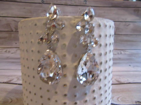 Crystal Clip Dangle Bridal Earrings