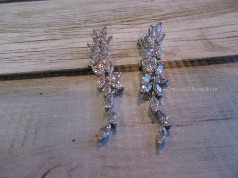 Cubic Zirconia Dangle Bridal Earrings