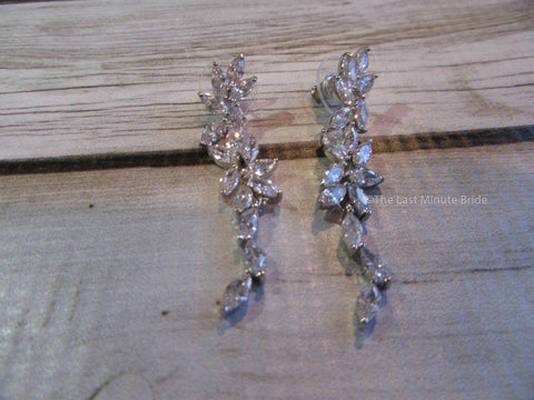 Cubic Zirconia Dangle Bridal Earrings