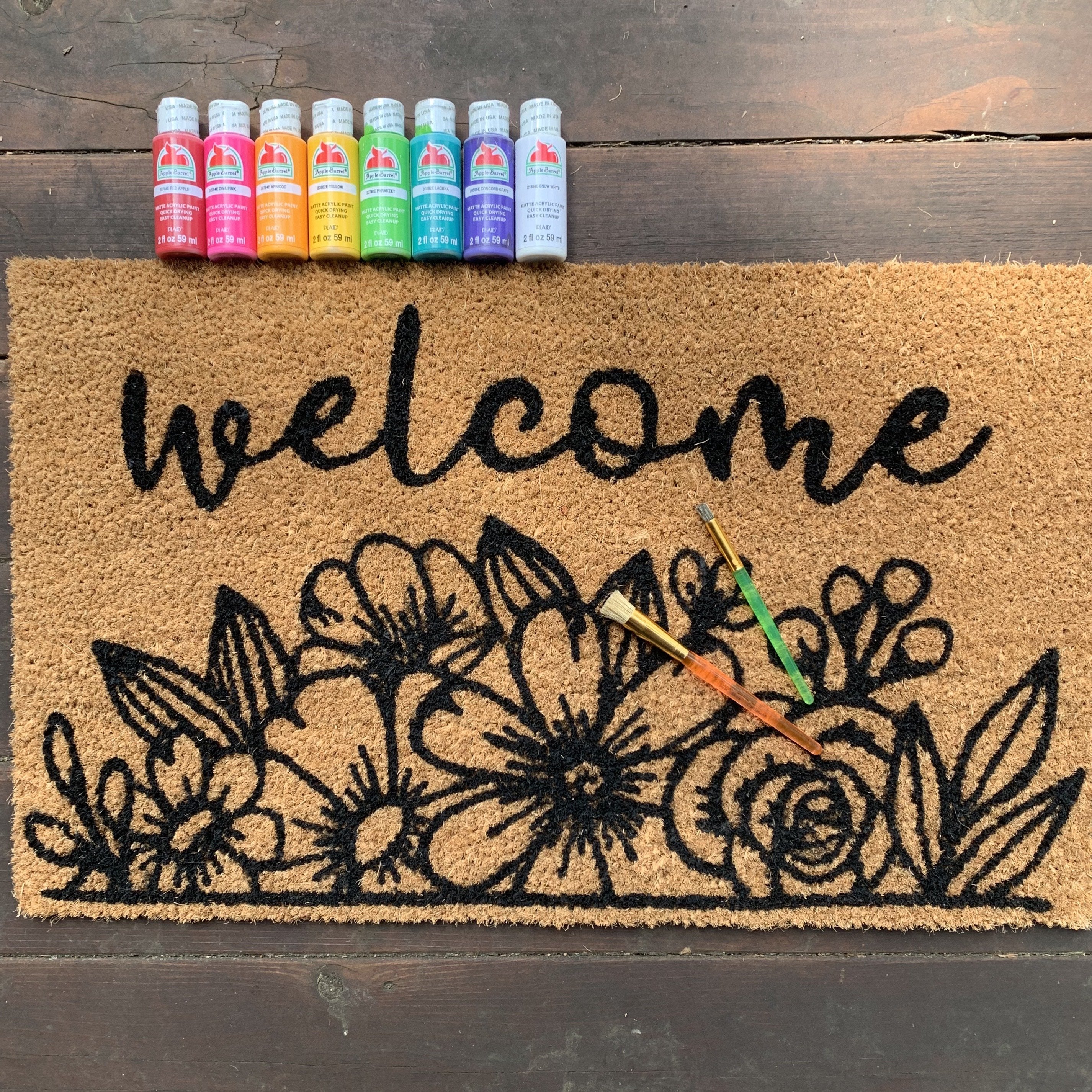 succulent doormat DIY Doormat Painting Kit - Succulent