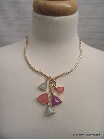 Multi colored gem necklace
