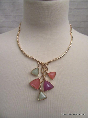 Multi colored gem necklace