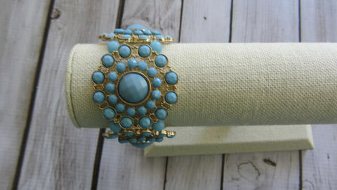 Gold & Blue Stretch Bracelet