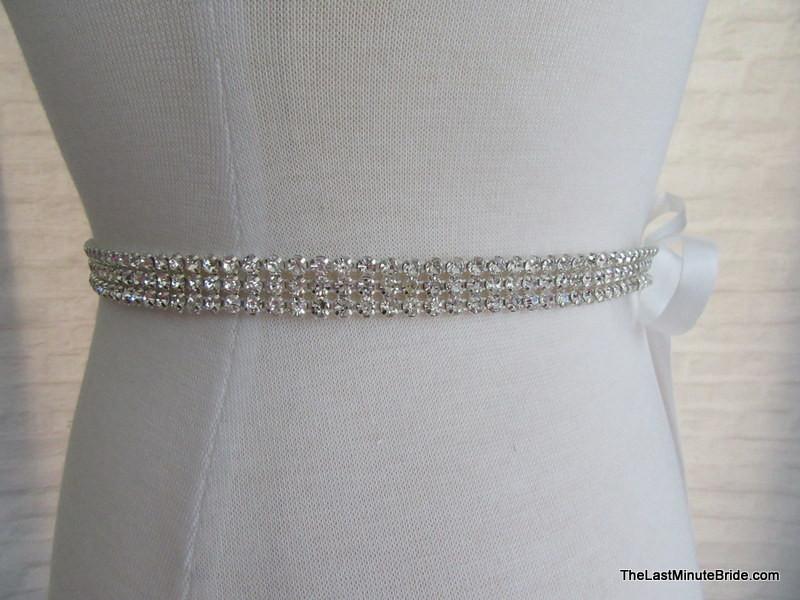 3 Row Rhinestone Beaded Belt Style: Milan