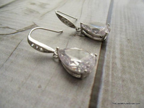 Cubic Zirconia Bridal Earrings