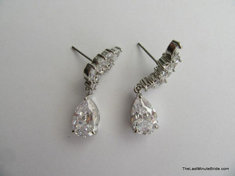 Cubic Zirconia Cluster Bridal Earring