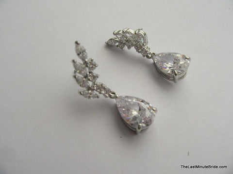 Cubic Zirconia Cluster Bridal Earring