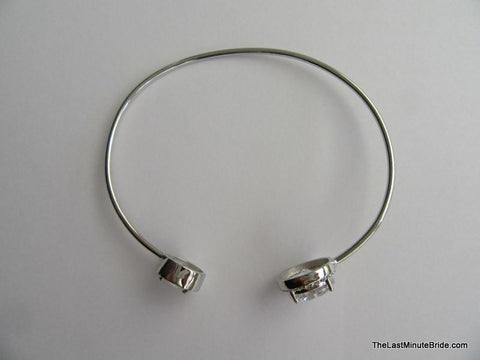 Cubic Zirconia Cuff Bracelet - Round