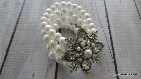 Pearl Brooch Bracelet