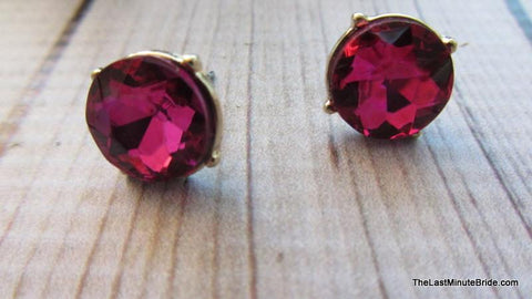Crystal Round Button Earrings (more colors)