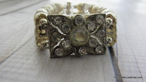 2 Strand Swarovski Vintage Pearl & Crystal Bracelet