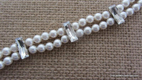 2 Strand Swarovski Crystal & Pearl with Large Accents
