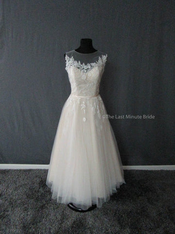 100% Authentic Stella York 6258 Tea Length Wedding Dress