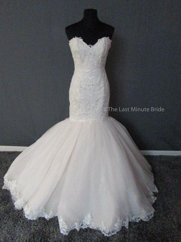 100% Authentic Maggie Sottero Lansing 6MZ220 styled with a beaded bridal belt sold separately. 