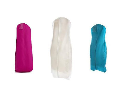 Breathable Zippered Garment Bag - White, Fuchsia or Turquoise